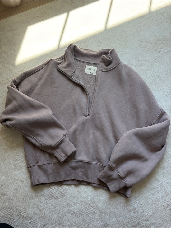 Abercrombie & Fitch Sweaters - Abercrombie & Fitch Mauve Half-Zip Cowl Pullover